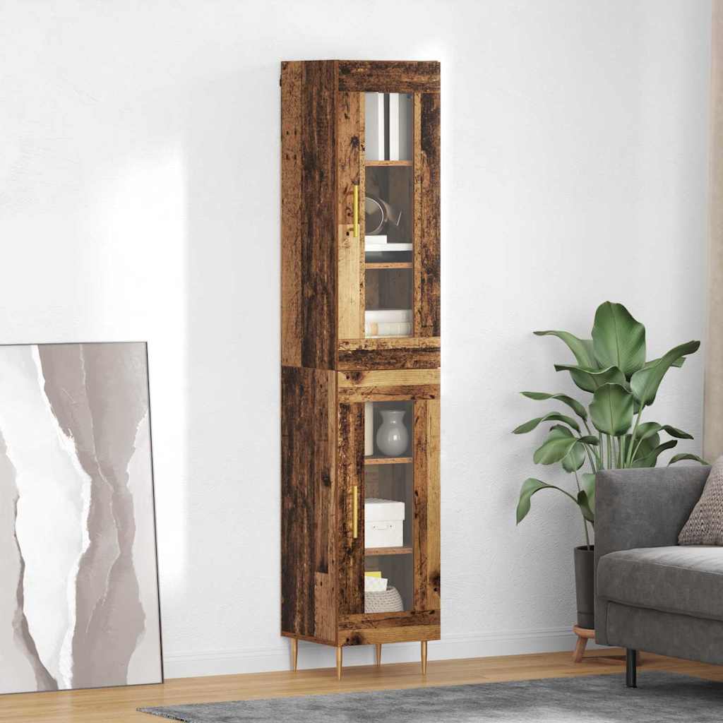 Highboard 2 pcs Altholz Glas