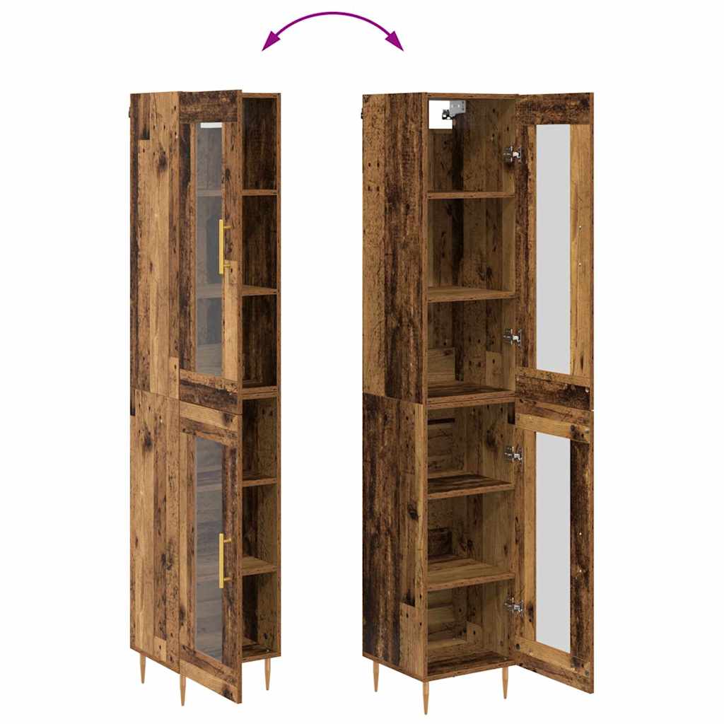 Highboard 2 pcs Altholz Glas