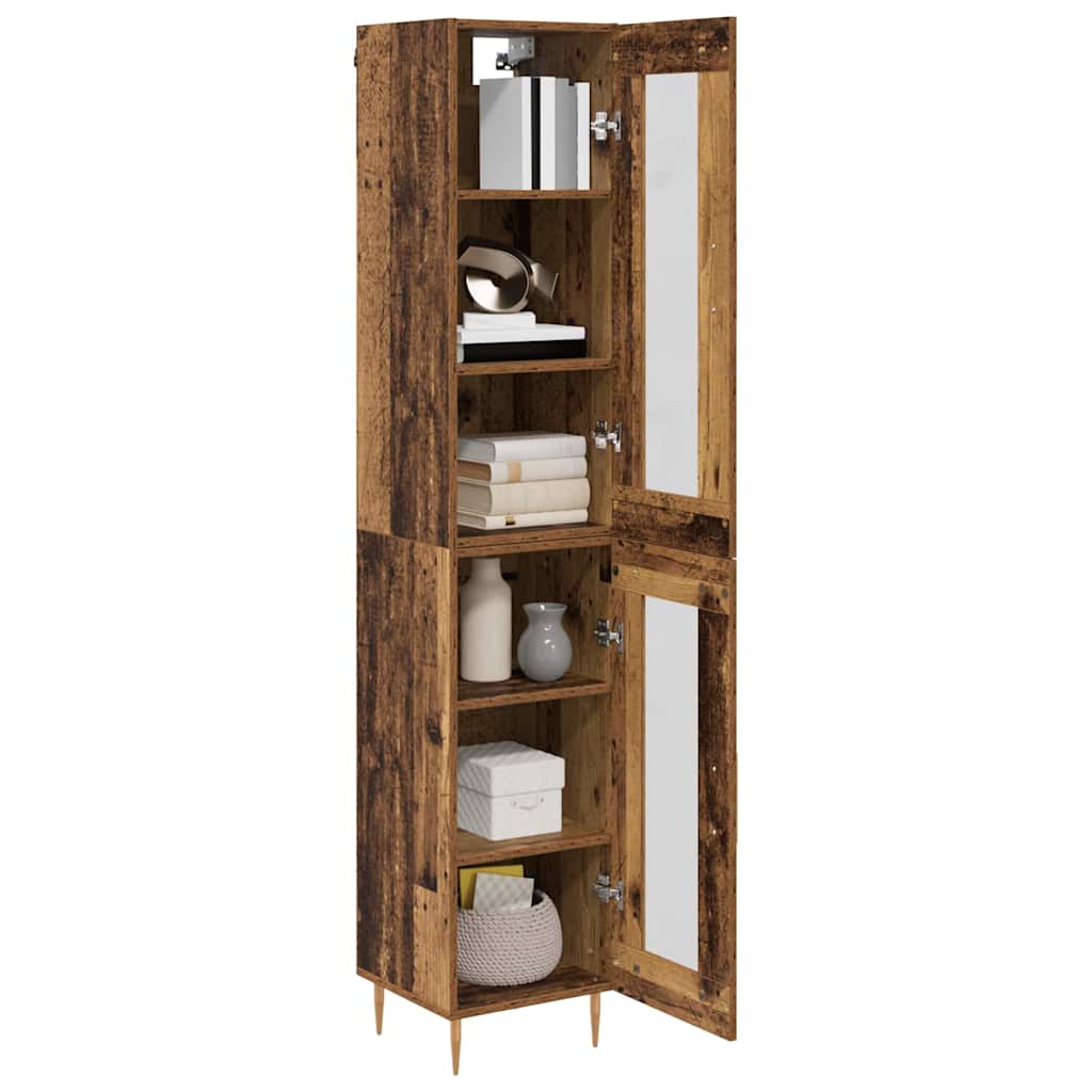 Highboard 2 pcs Altholz Glas