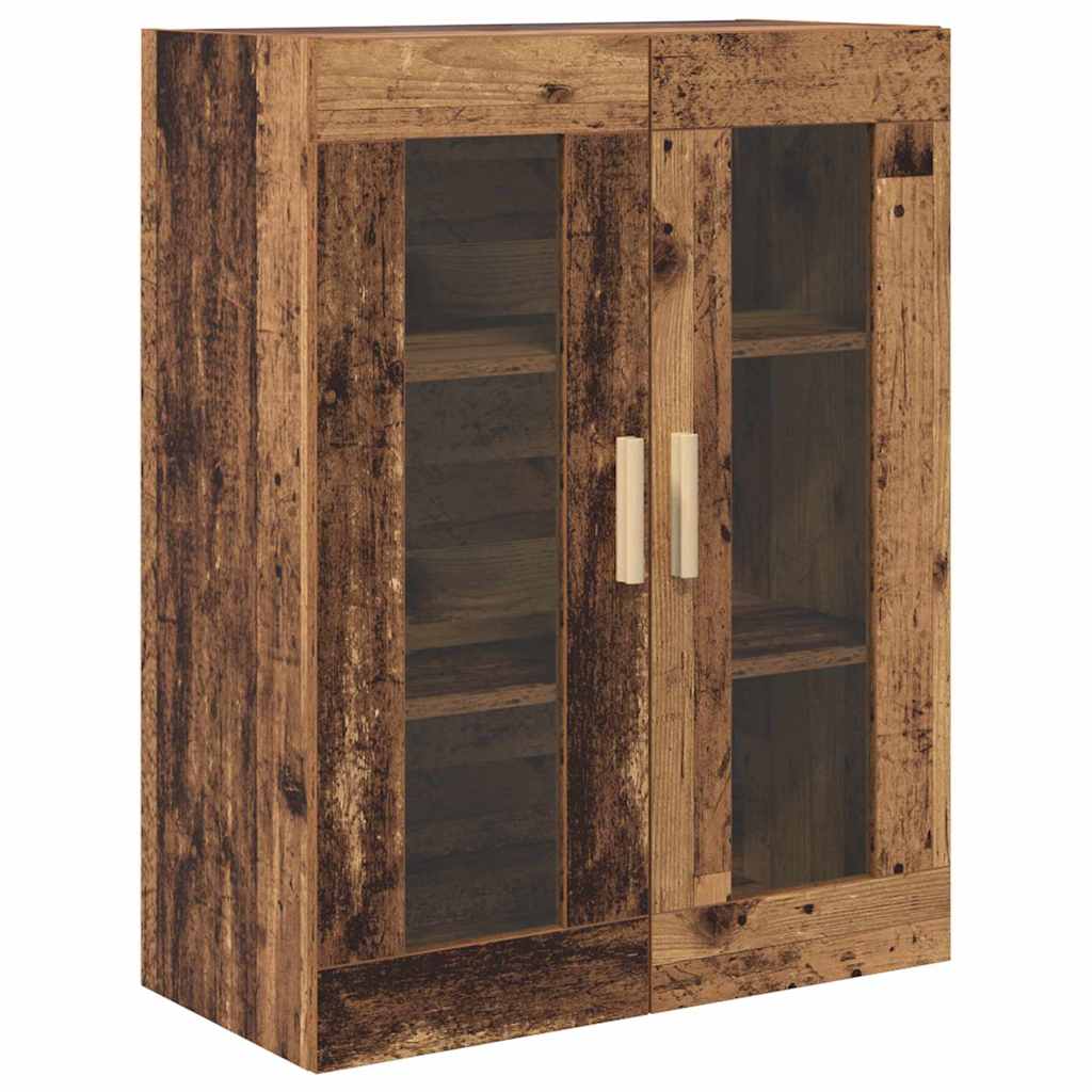 Highboard Altholz 69,5 x 34 x 180 cm Engineered Wood und Glas