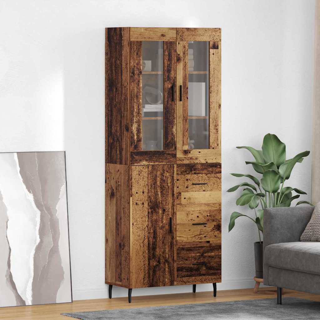 Highboard 2 stk. Altholz 69,5 x 34 x 180 cm Holzwerkstoff