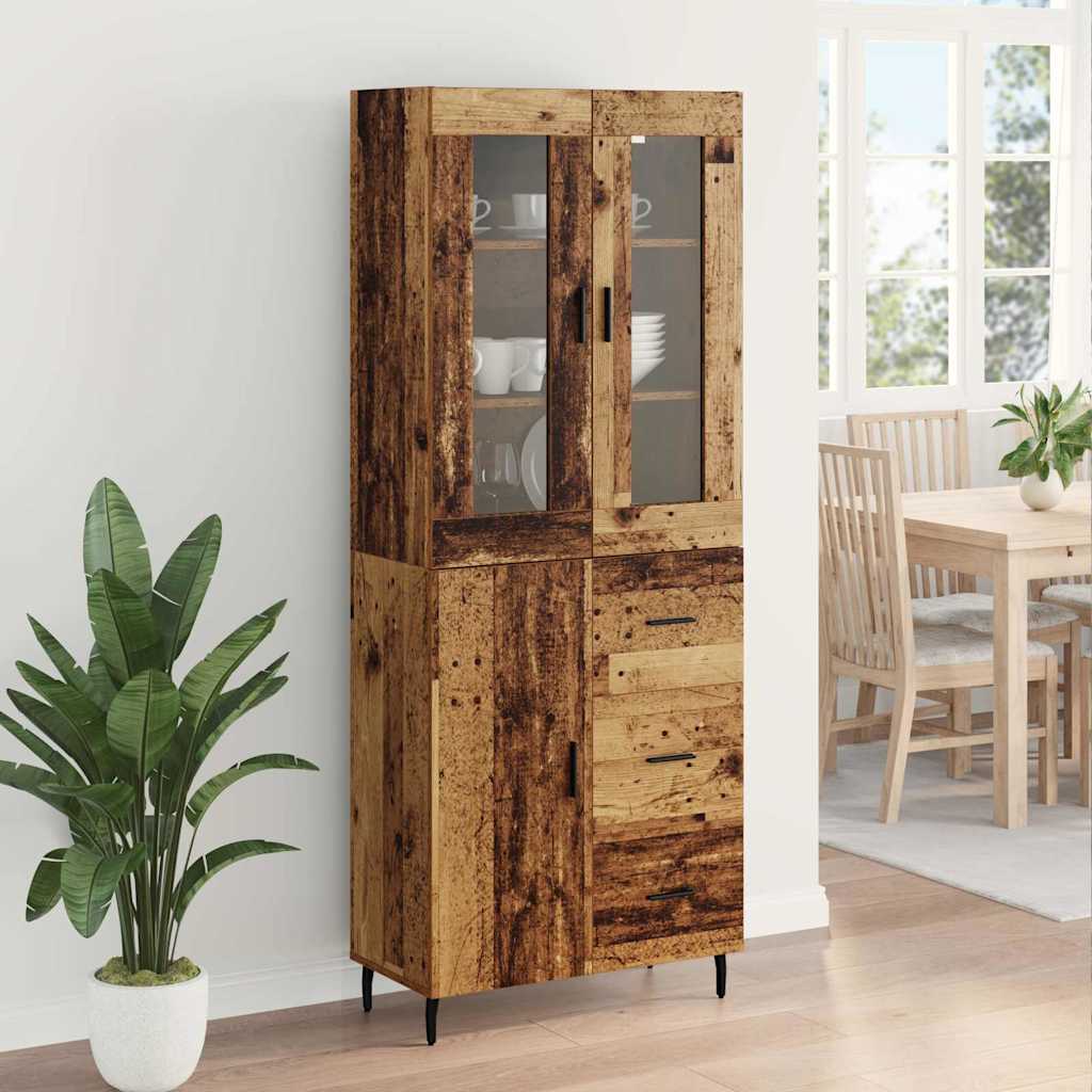 Highboard 2 stk. Altholz 69,5 x 34 x 180 cm Holzwerkstoff