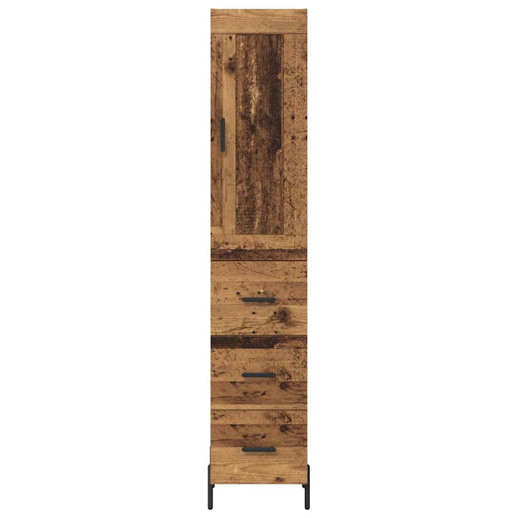 Highboard Altholz 34,5 x 34 x 180 cm Holzwerkstoff