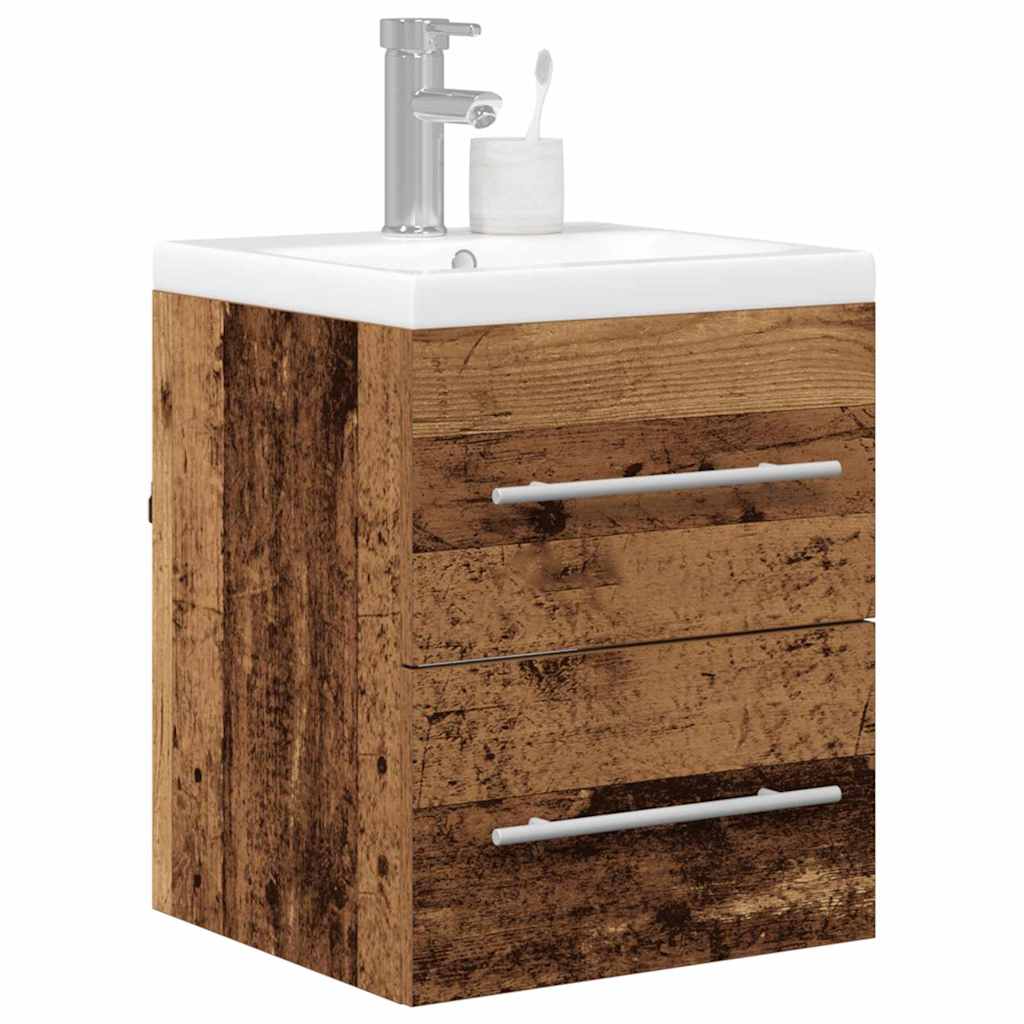 Waschbeckenschrank mit Schubladen Altholz 41 x 38,5 x 48 cm