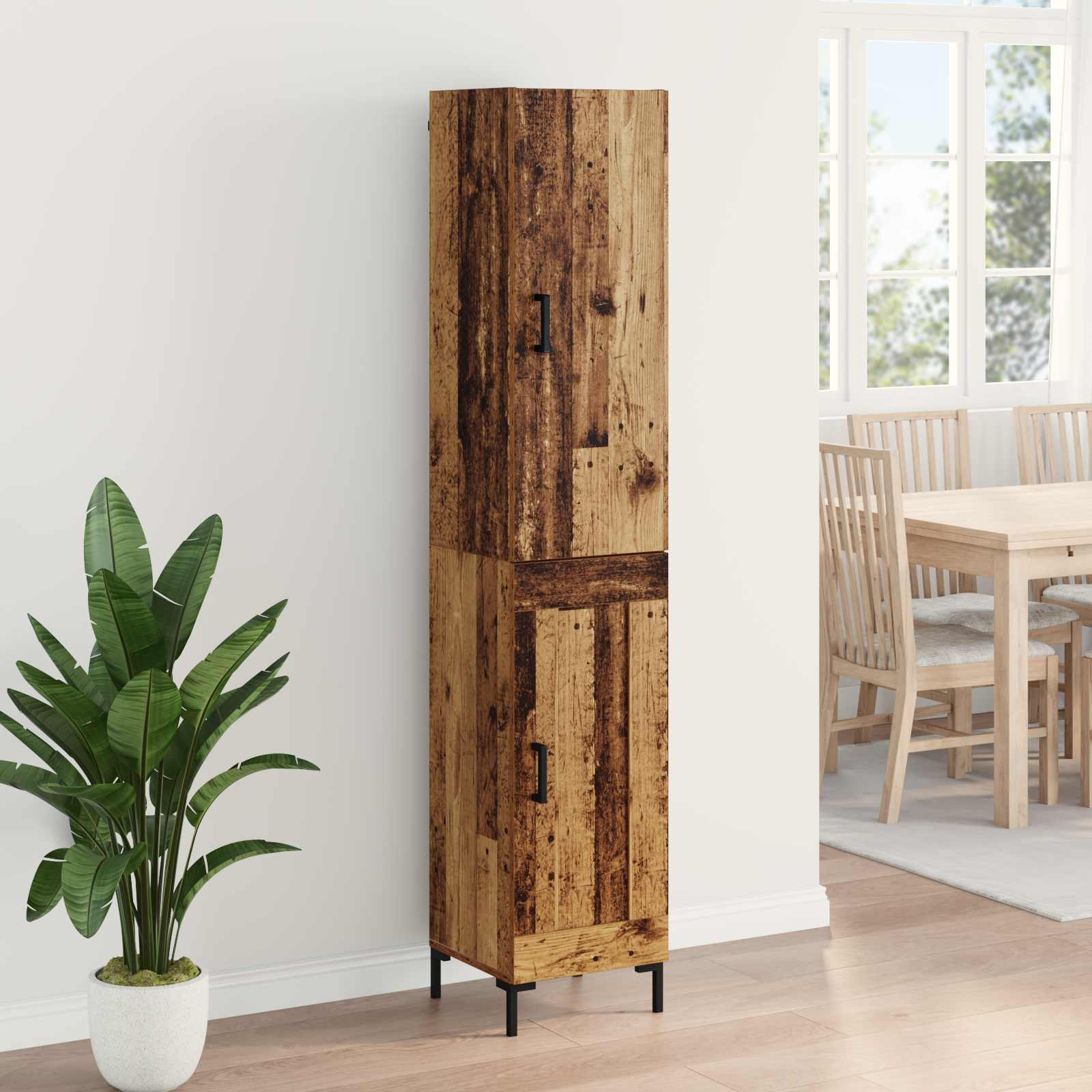 Highboard Altholz 34,5 x 34 x 180 cm Holzwerkstoff