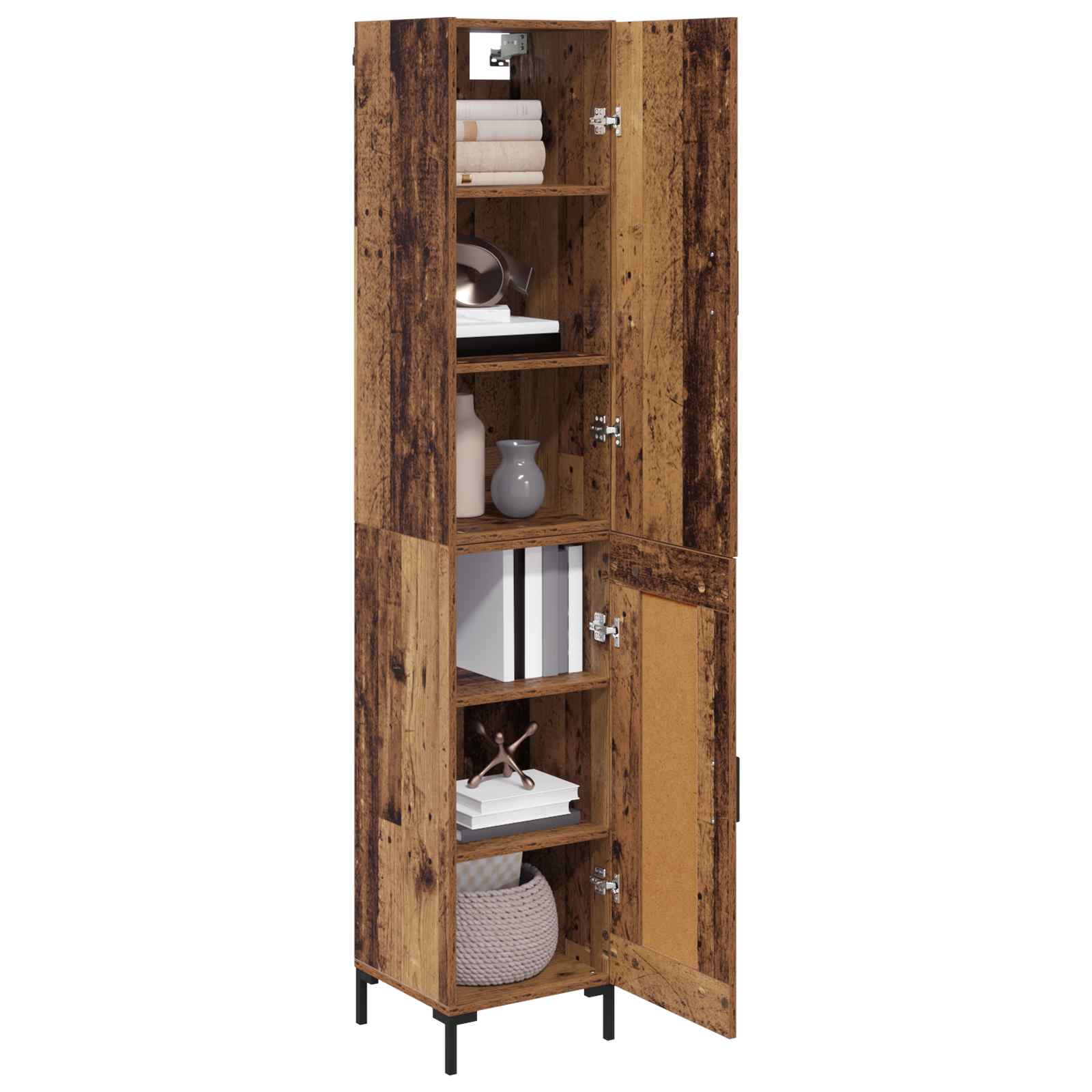 Highboard Altholz 34,5 x 34 x 180 cm Holzwerkstoff
