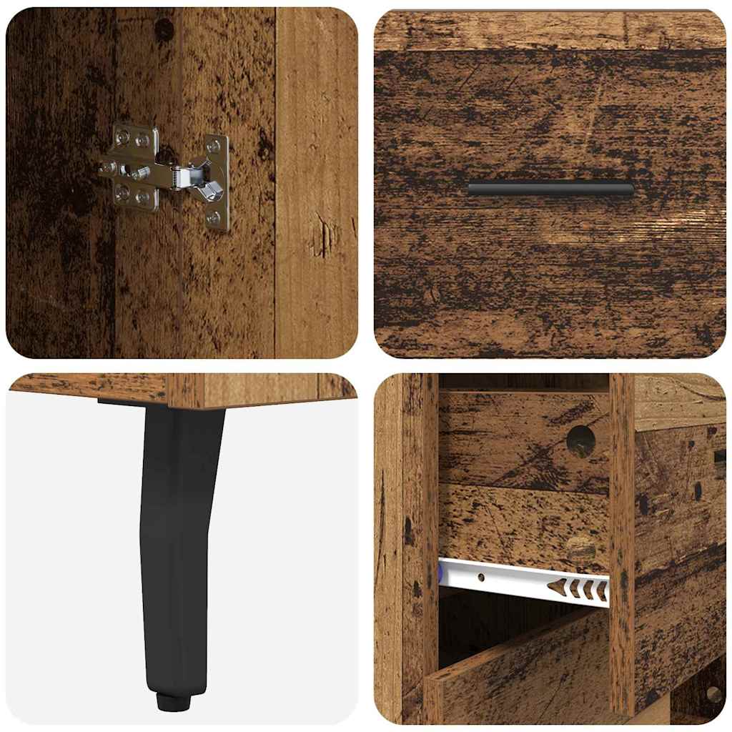 Highboard 2 stk. Altholz 69,5 x 34 x 180 cm Holzwerkstoff