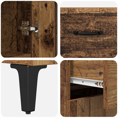 Highboard Altholz 69,5 x 34 x 180 cm Holzwerkstoff