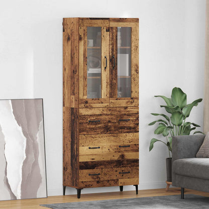 Highboard Altholz 69,5 x 34 x 180 cm Holzwerkstoff