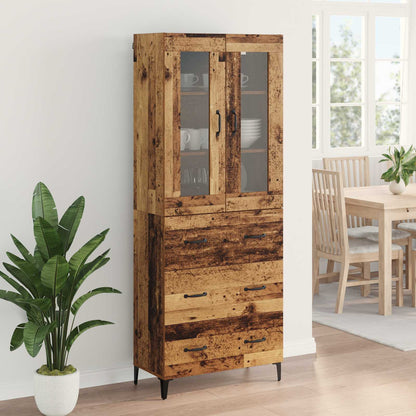Highboard Altholz 69,5 x 34 x 180 cm Holzwerkstoff