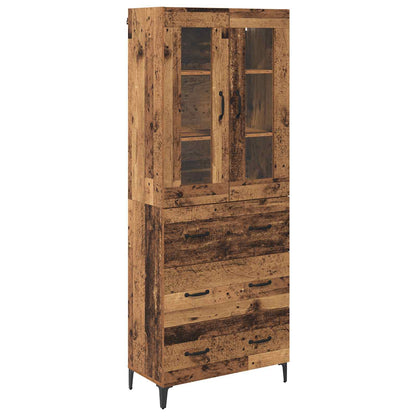 Highboard Altholz 69,5 x 34 x 180 cm Holzwerkstoff