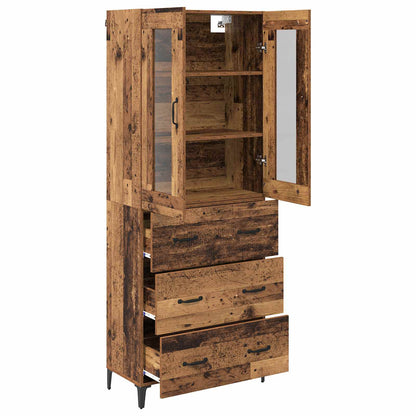 Highboard Altholz 69,5 x 34 x 180 cm Holzwerkstoff