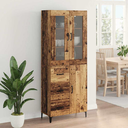 Highboard Altholz 69,5 x 34 x 180 cm Holzwerkstoff