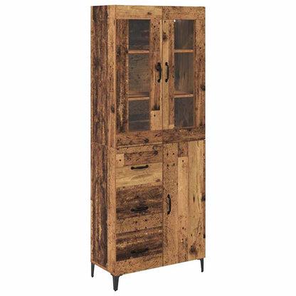 Highboard Altholz 69,5 x 34 x 180 cm Holzwerkstoff