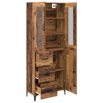 Highboard Altholz 69,5 x 34 x 180 cm Holzwerkstoff