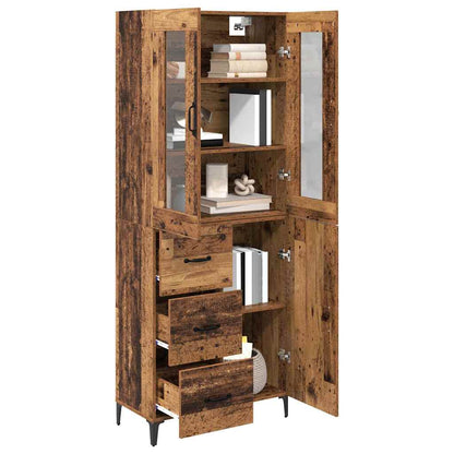 Highboard Altholz 69,5 x 34 x 180 cm Holzwerkstoff