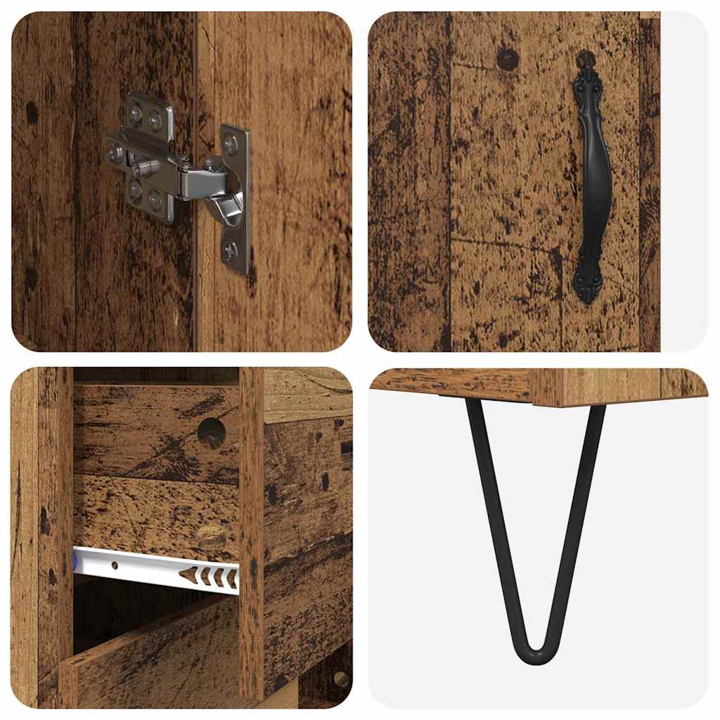 Highboard 2 stk. Altholz 69,5 x 34 x 180 cm Holzwerkstoff