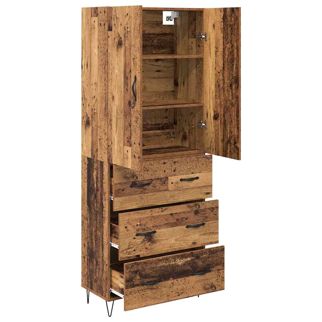 Highboard 2 stk. Altholz 69,5 x 34 x 180 cm Holzwerkstoff