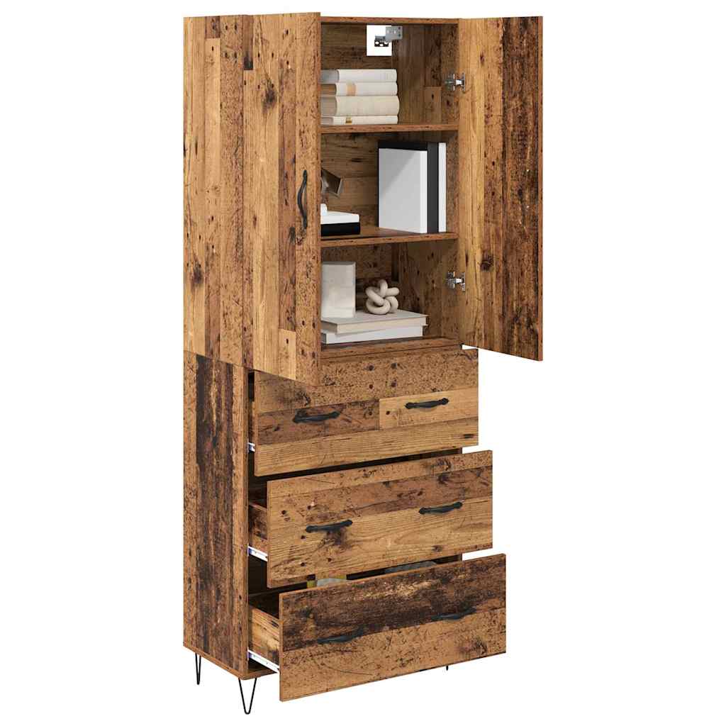 Highboard 2 stk. Altholz 69,5 x 34 x 180 cm Holzwerkstoff