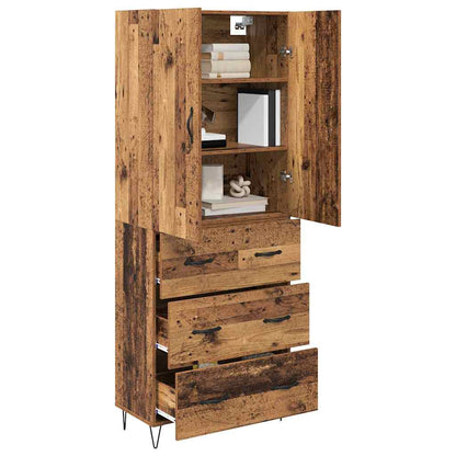 Highboard 2 stk. Altholz 69,5 x 34 x 180 cm Holzwerkstoff