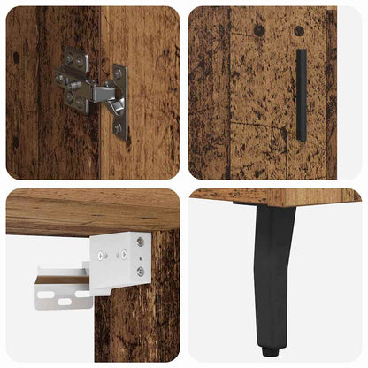 Highboard 2 stk. Altholz 69,5 x 34 x 180 cm Holzwerkstoff