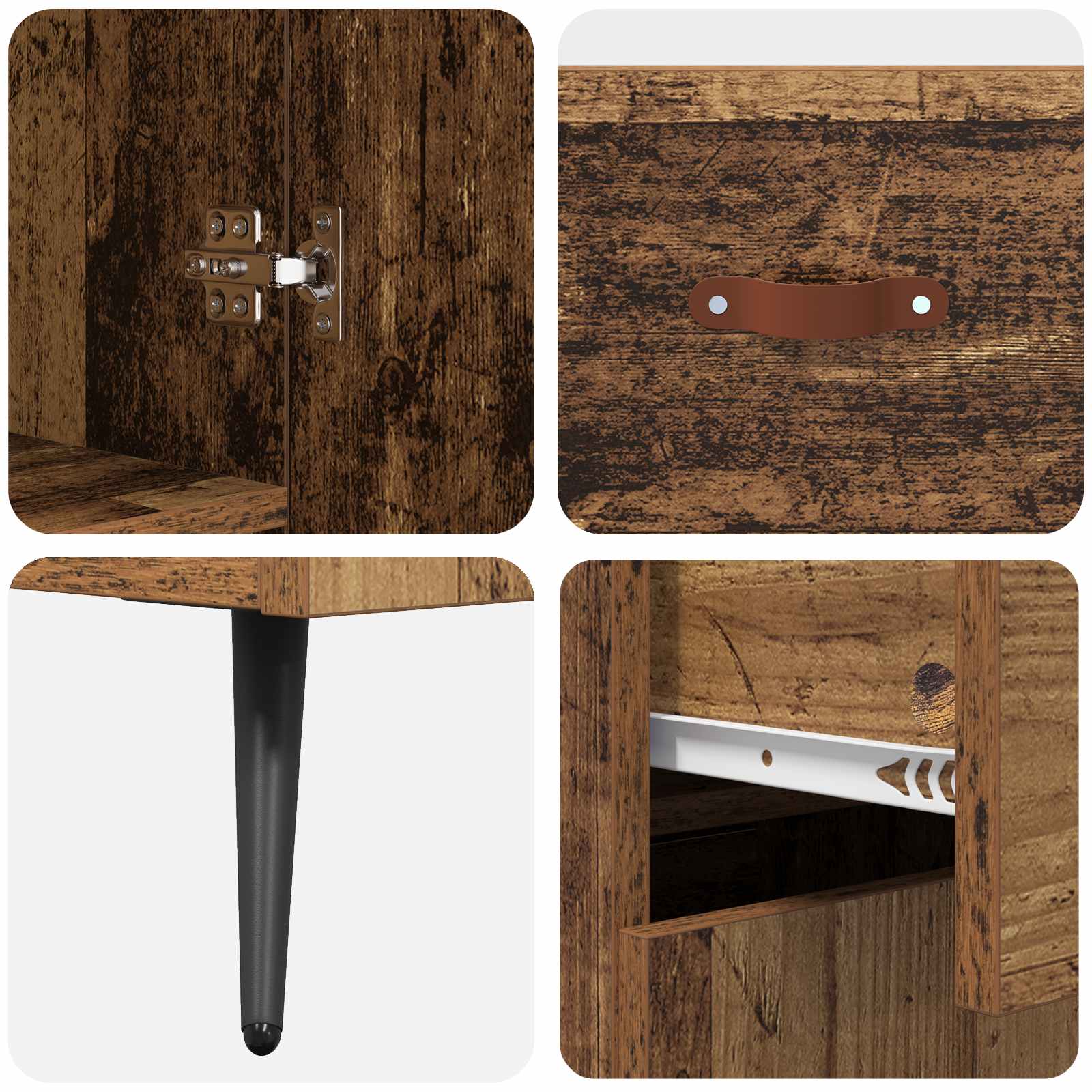 Highboard Altholz 69,5 x 34 x 180 cm Holzwerkstoff