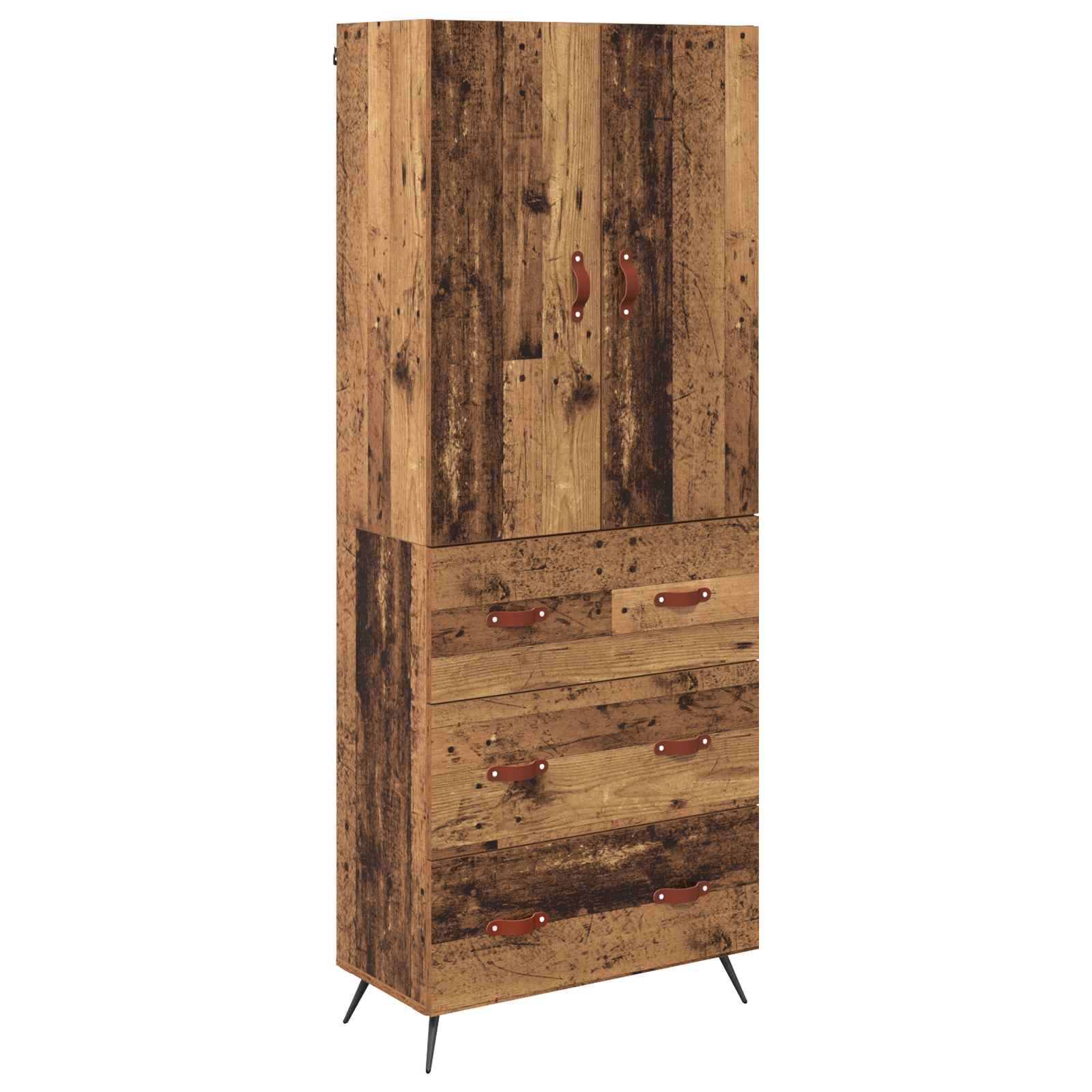 Highboard Altholz 69,5 x 34 x 180 cm Holzwerkstoff