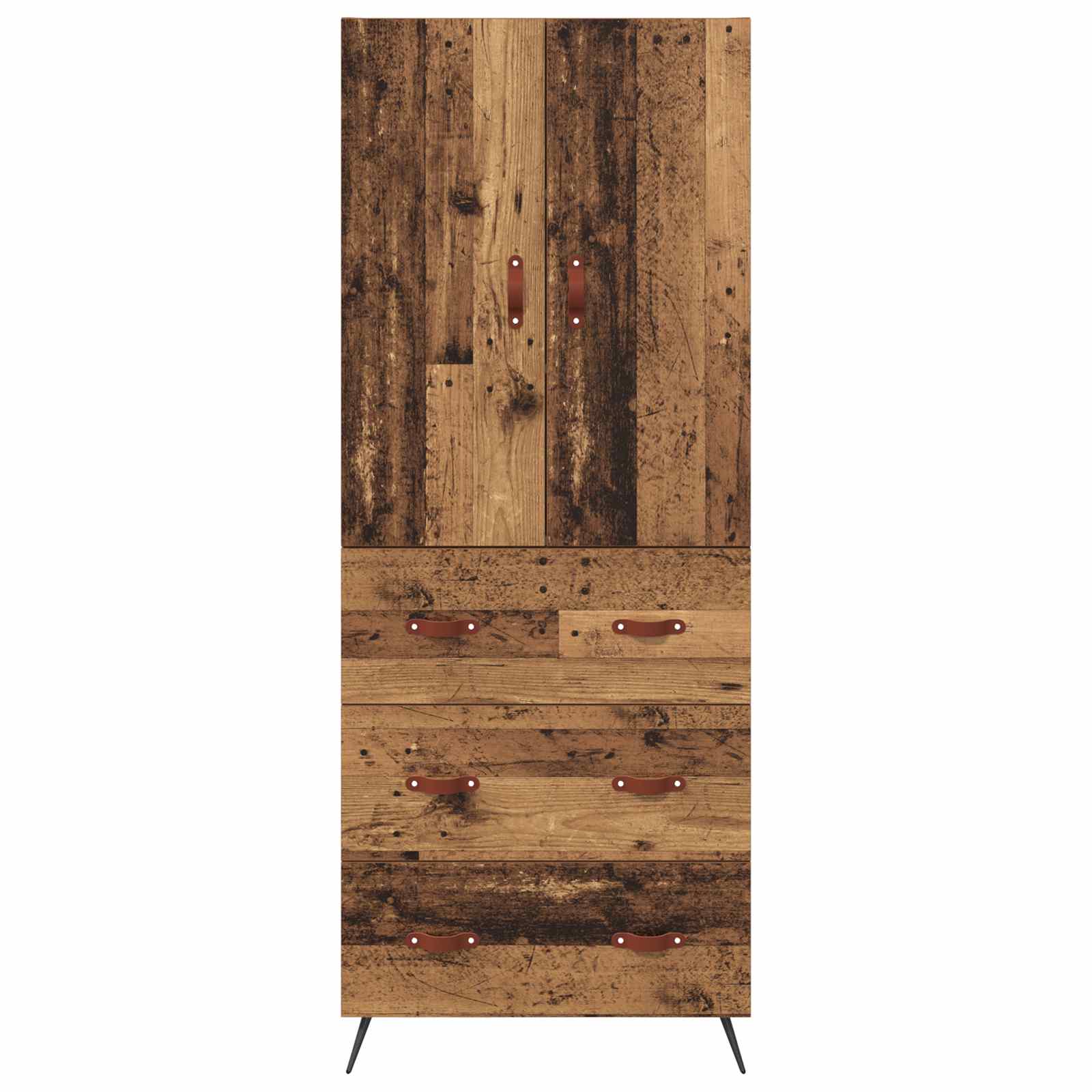 Highboard Altholz 69,5 x 34 x 180 cm Holzwerkstoff