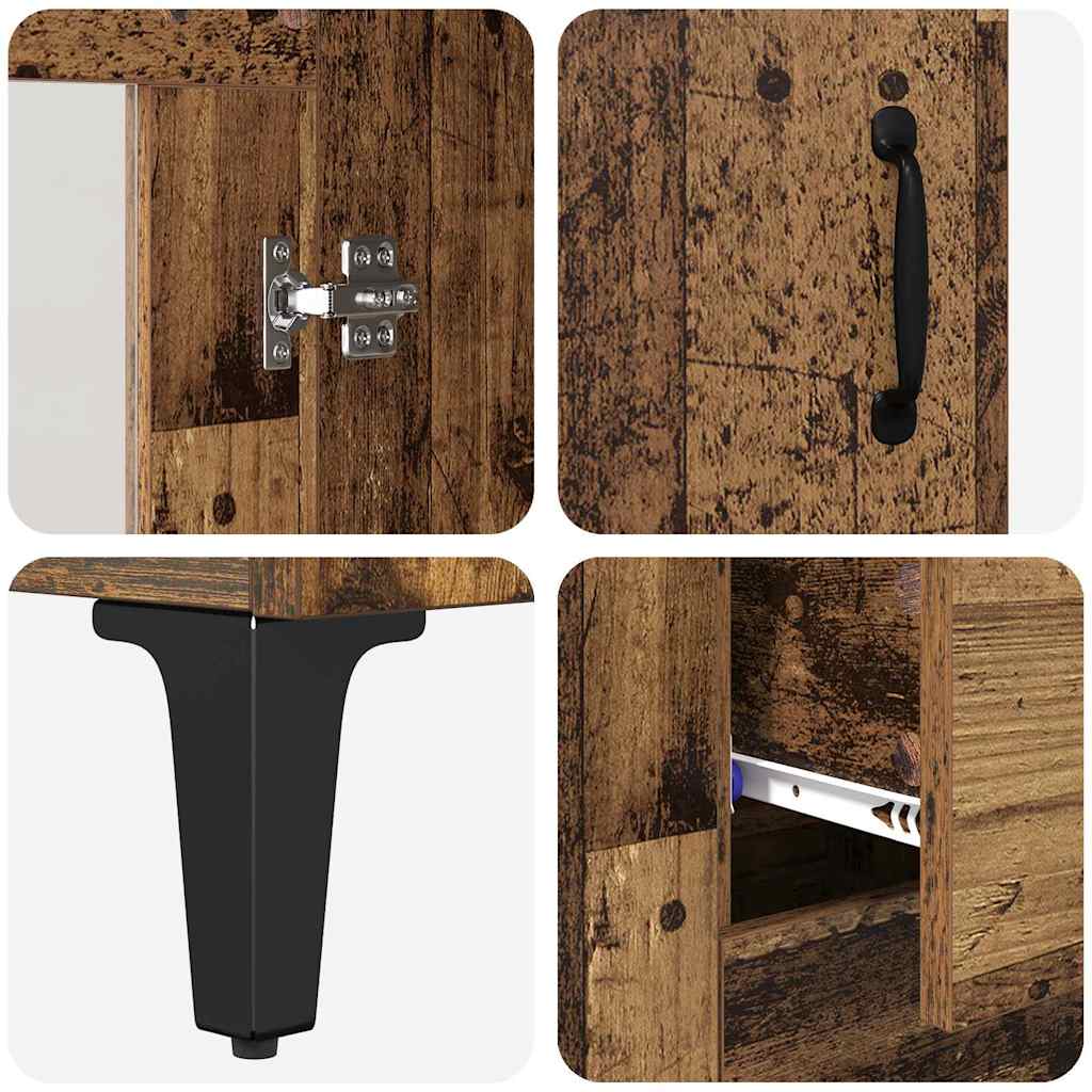 Highboard Altholz 69,5 x 34 x 180 cm Holzwerkstoff