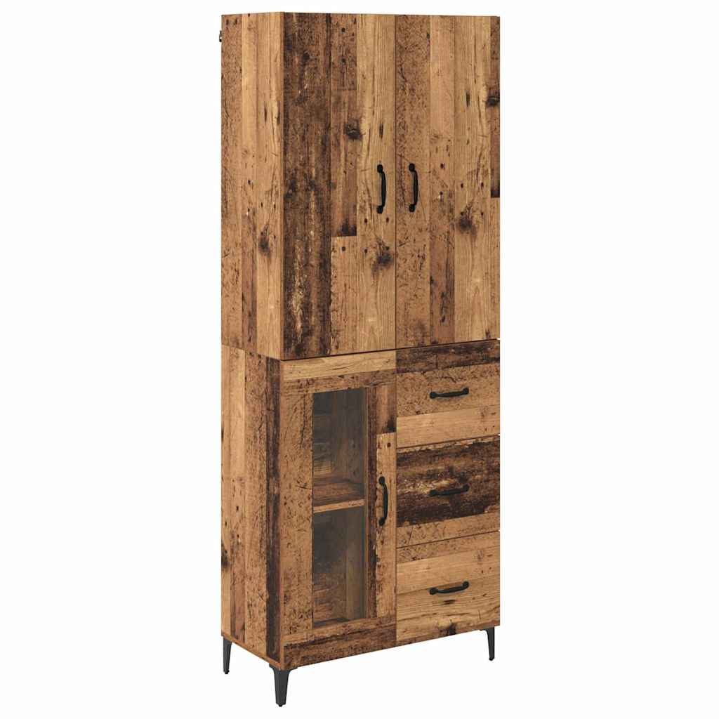 Highboard Altholz 69,5 x 34 x 180 cm Holzwerkstoff