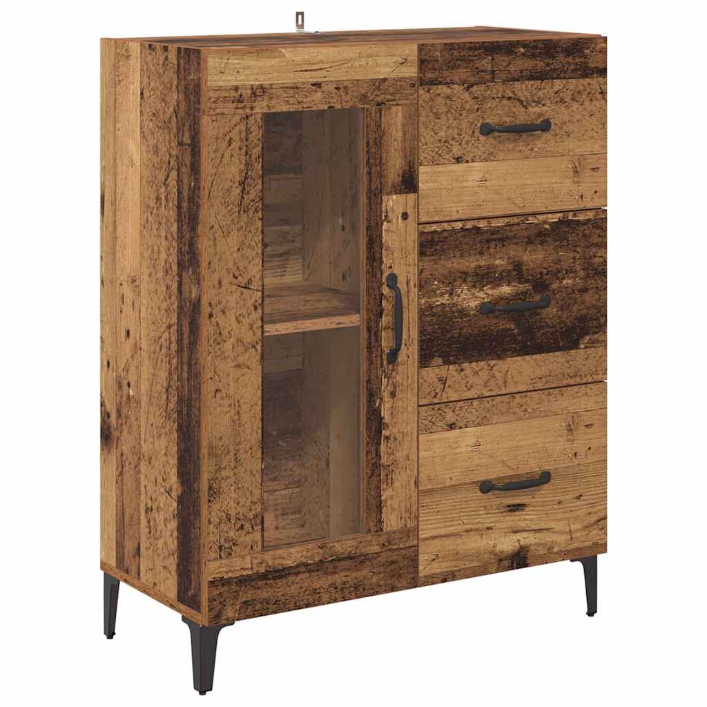 Highboard Altholz 69,5 x 34 x 180 cm Holzwerkstoff