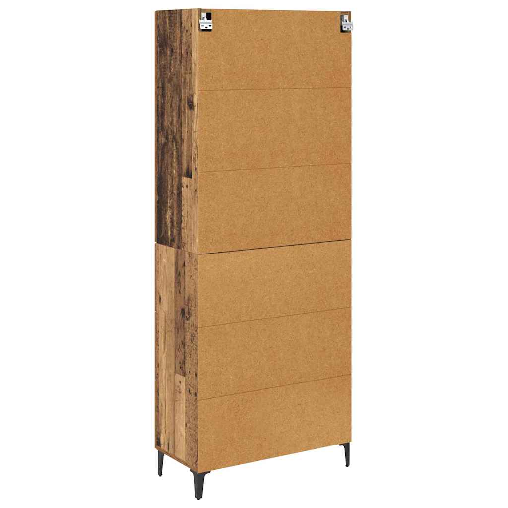 Highboard Altholz 69,5 x 34 x 180 cm Holzwerkstoff