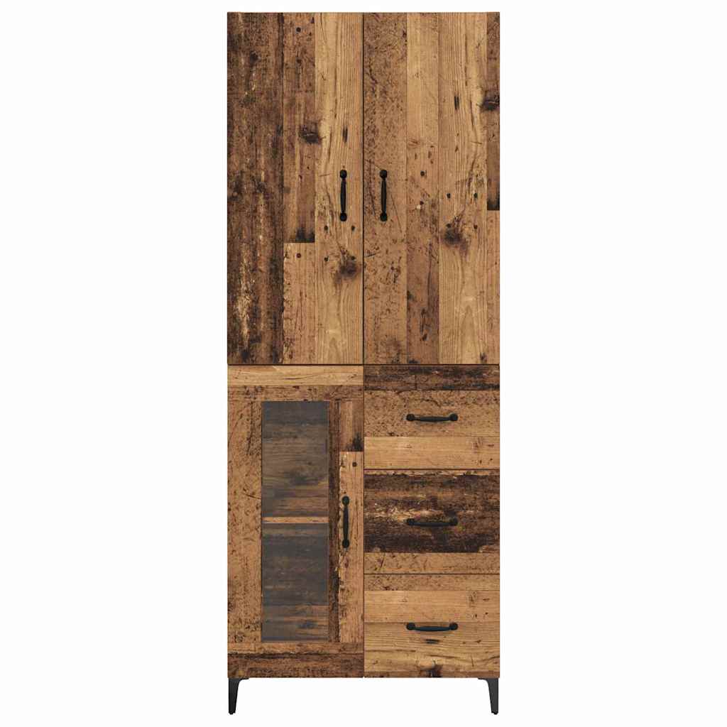 Highboard Altholz 69,5 x 34 x 180 cm Holzwerkstoff