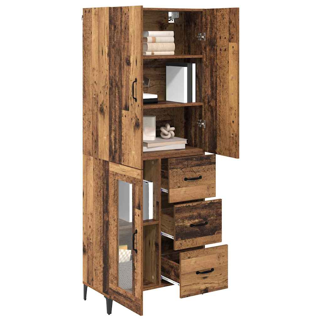 Highboard Altholz 69,5 x 34 x 180 cm Holzwerkstoff