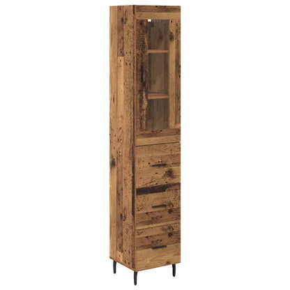 Highboard Altholz 34,5 x 34 x 180 cm Holzwerkstoff