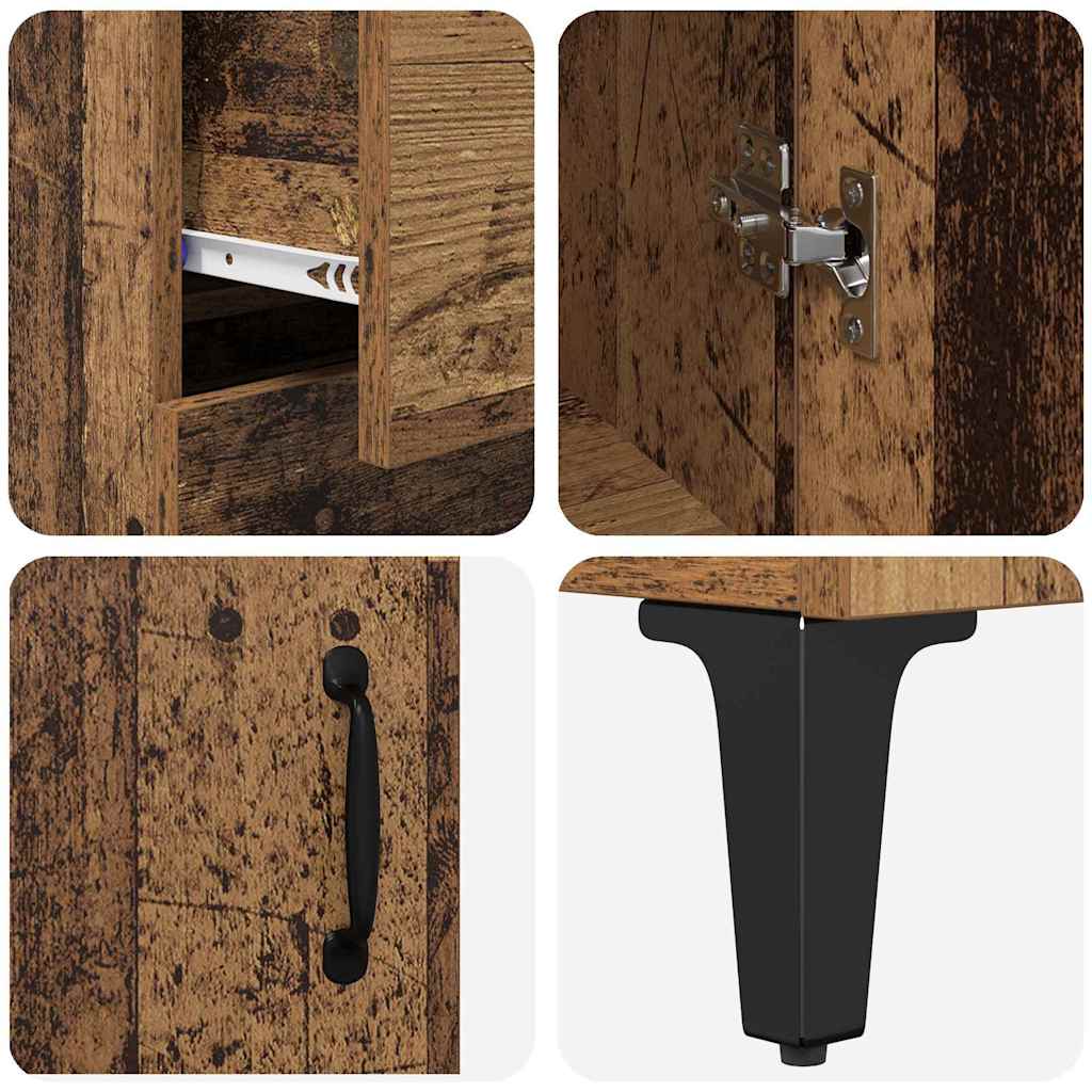 Highboard Altholz 69,5 x 34 x 180 cm Holzwerkstoff