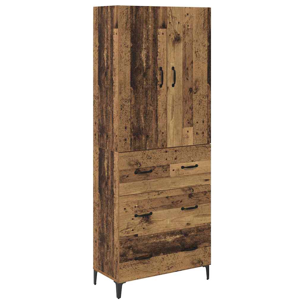 Highboard Altholz 69,5 x 34 x 180 cm Holzwerkstoff