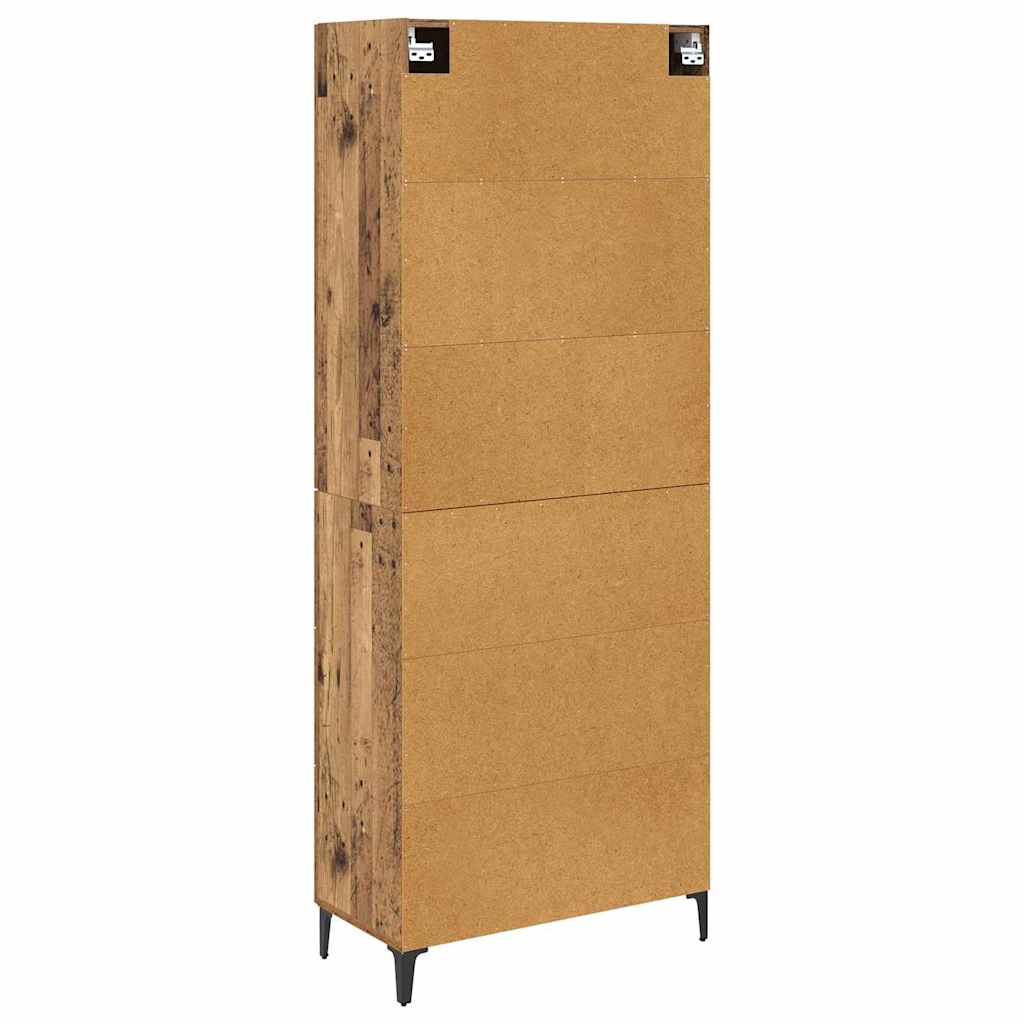 Highboard Altholz 69,5 x 34 x 180 cm Holzwerkstoff