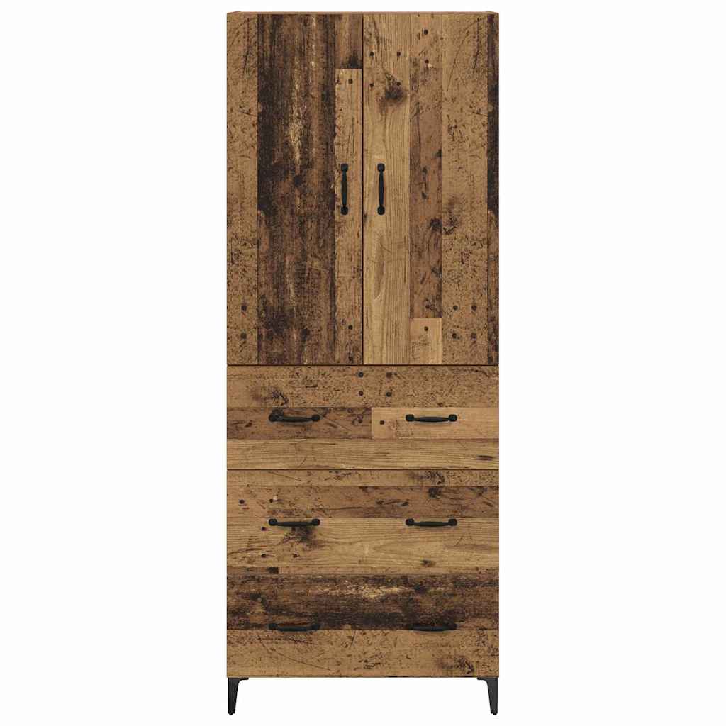 Highboard Altholz 69,5 x 34 x 180 cm Holzwerkstoff