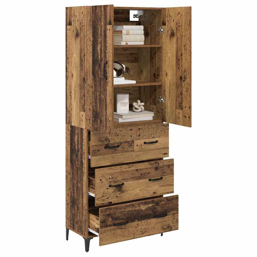Highboard Altholz 69,5 x 34 x 180 cm Holzwerkstoff