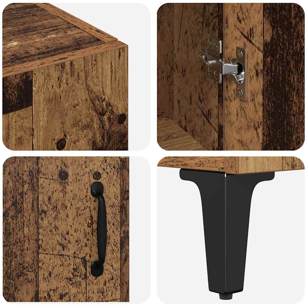 Highboard Altholz 69,5 x 34 x 180 cm Holzwerkstoff