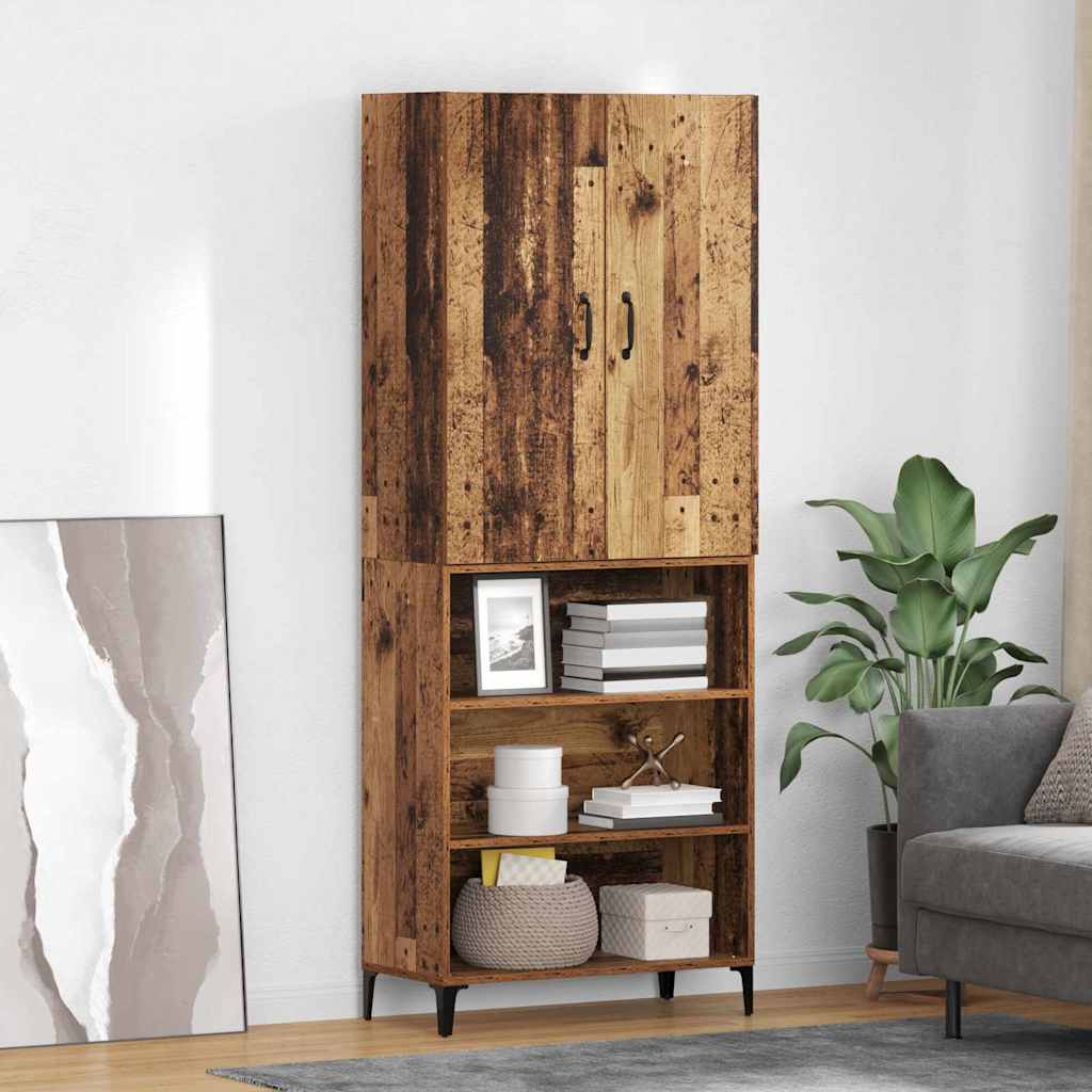 Highboard Altholz 69,5 x 34 x 180 cm Holzwerkstoff