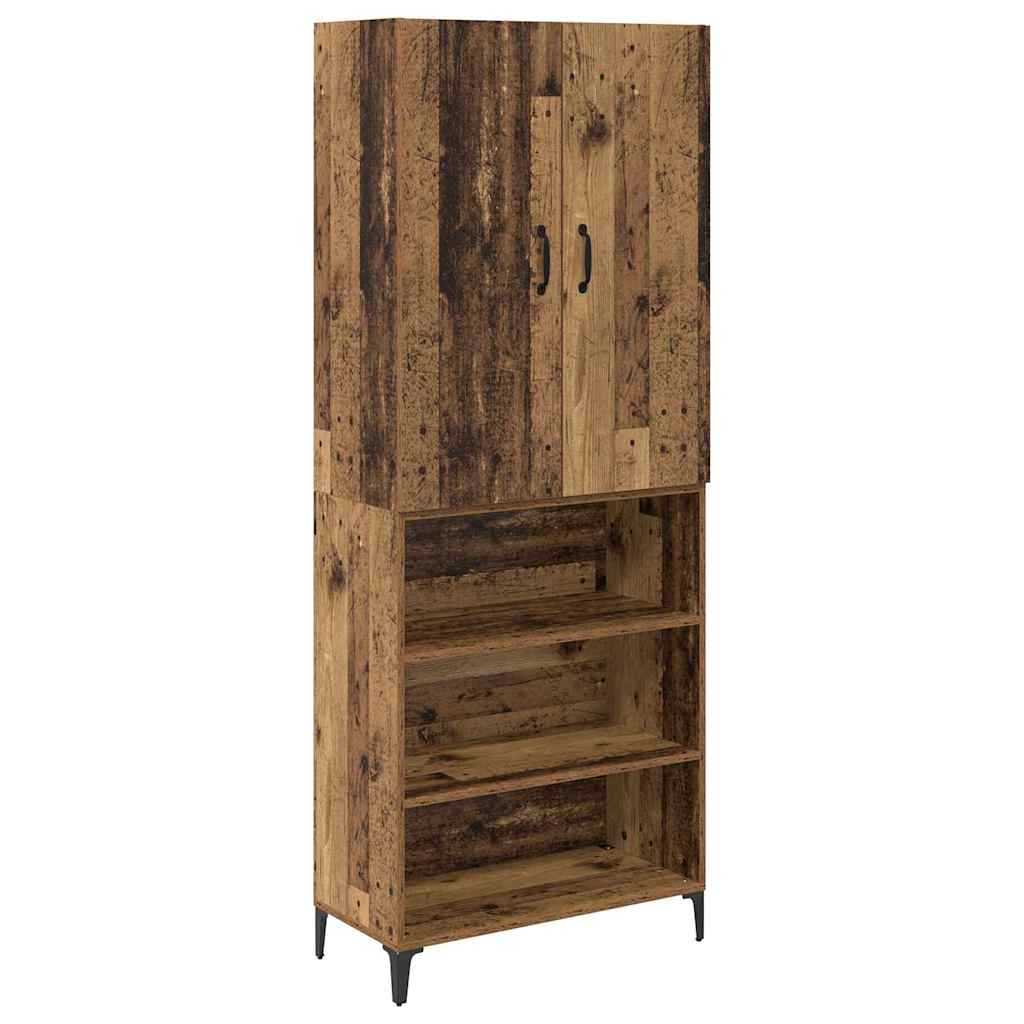 Highboard Altholz 69,5 x 34 x 180 cm Holzwerkstoff
