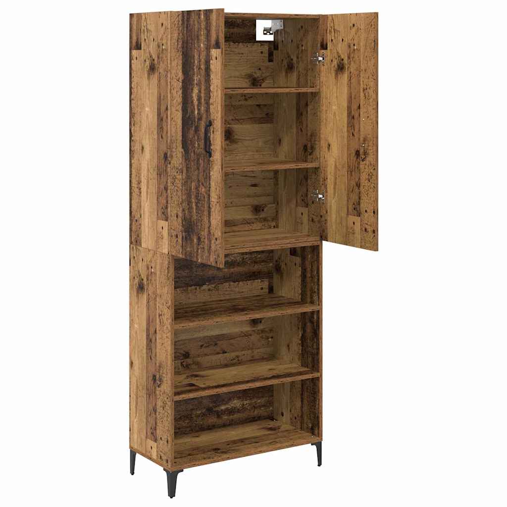 Highboard Altholz 69,5 x 34 x 180 cm Holzwerkstoff