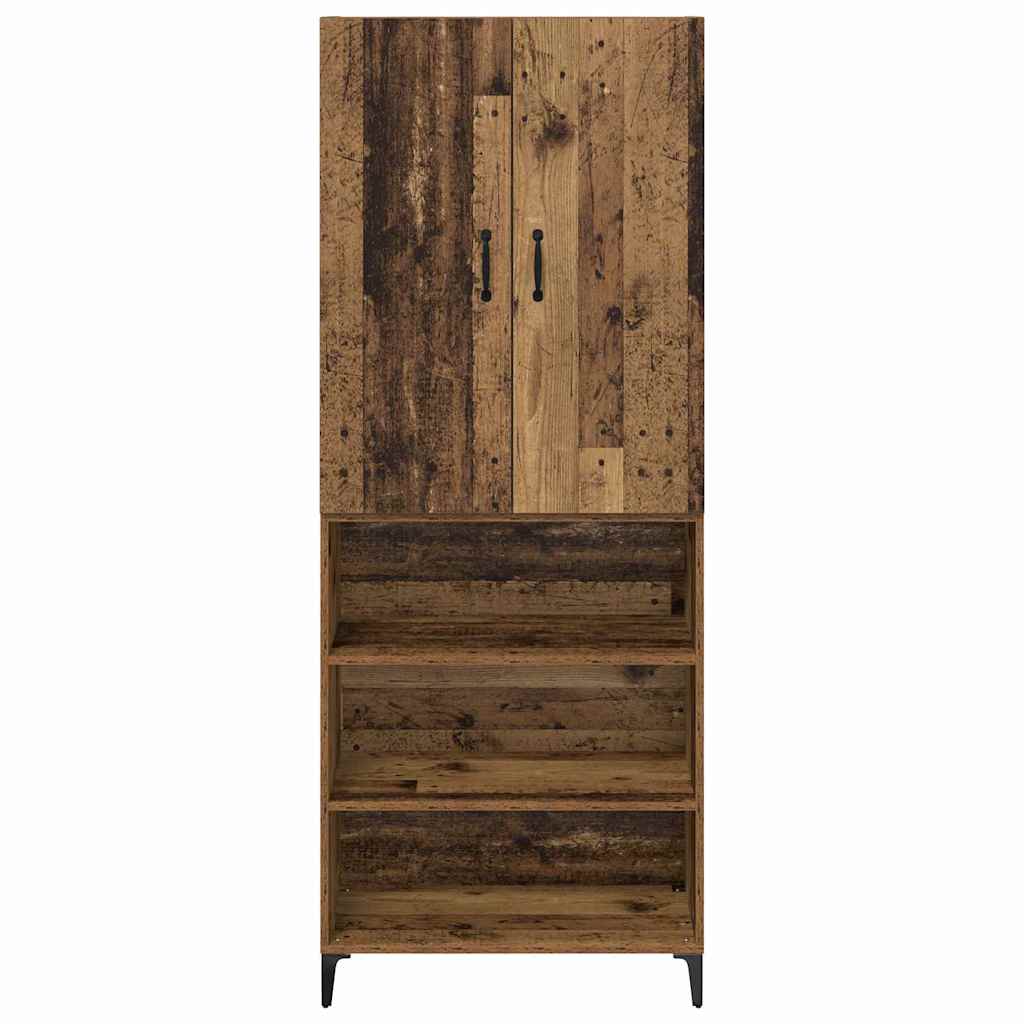 Highboard Altholz 69,5 x 34 x 180 cm Holzwerkstoff