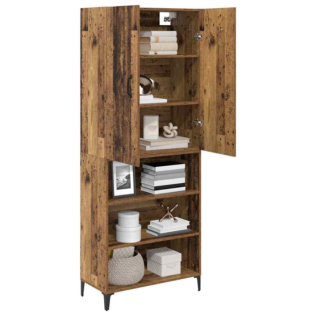 Highboard Altholz 69,5 x 34 x 180 cm Holzwerkstoff