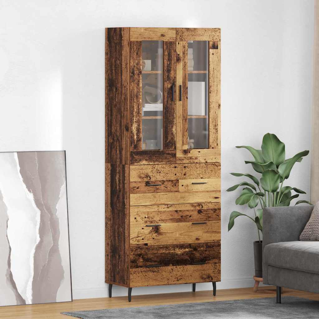 Highboard 2 stk. Altholz 69,5 x 34 x 180 cm Holzwerkstoff