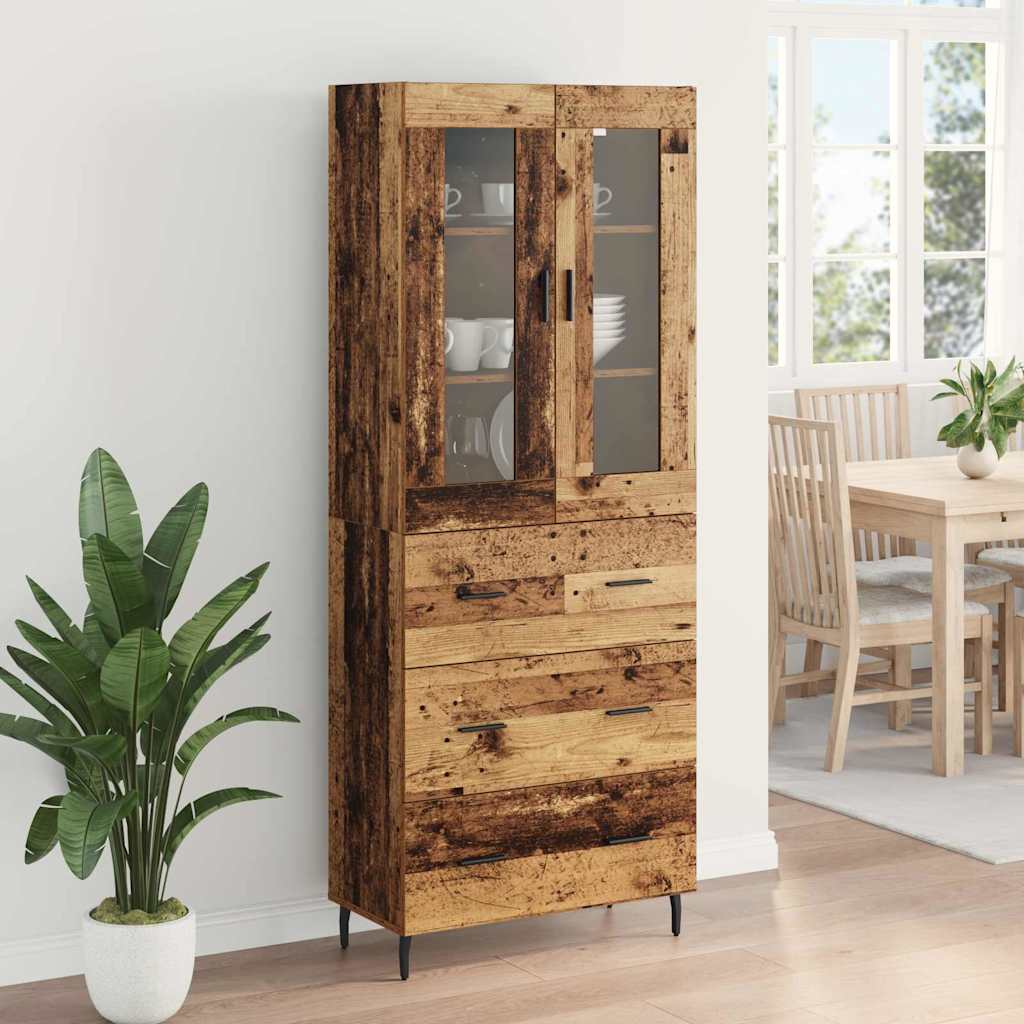Highboard 2 stk. Altholz 69,5 x 34 x 180 cm Holzwerkstoff