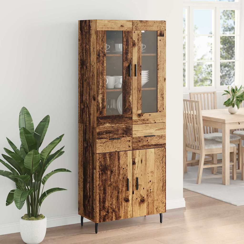 Highboard 2 stk. Altholz 69,5 x 34 x 180 cm Holzwerkstoff