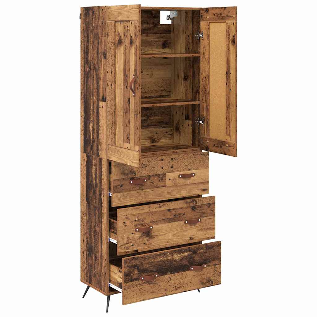 Highboard Altholz 69,5 x 34 x 180 cm Holzwerkstoff
